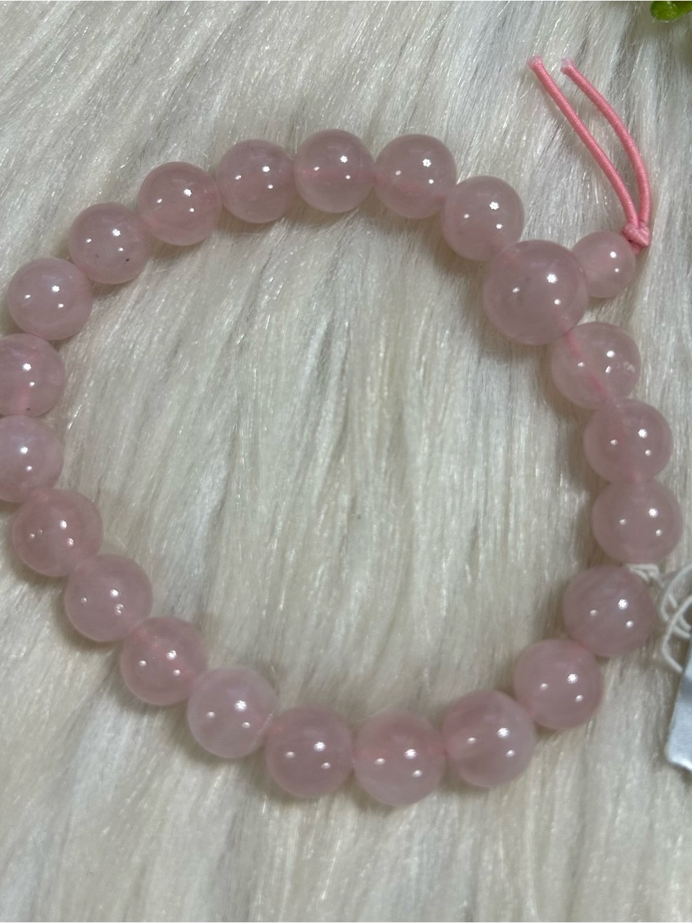 Pink Rose Quartz Beaded Stretchy Bracelet